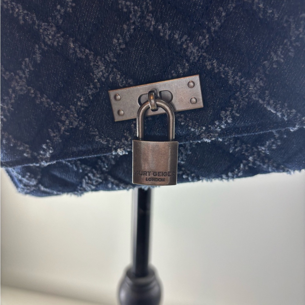 Kurt Geiger Navy Quilted Crossbody Bag - Picture 2 of 7